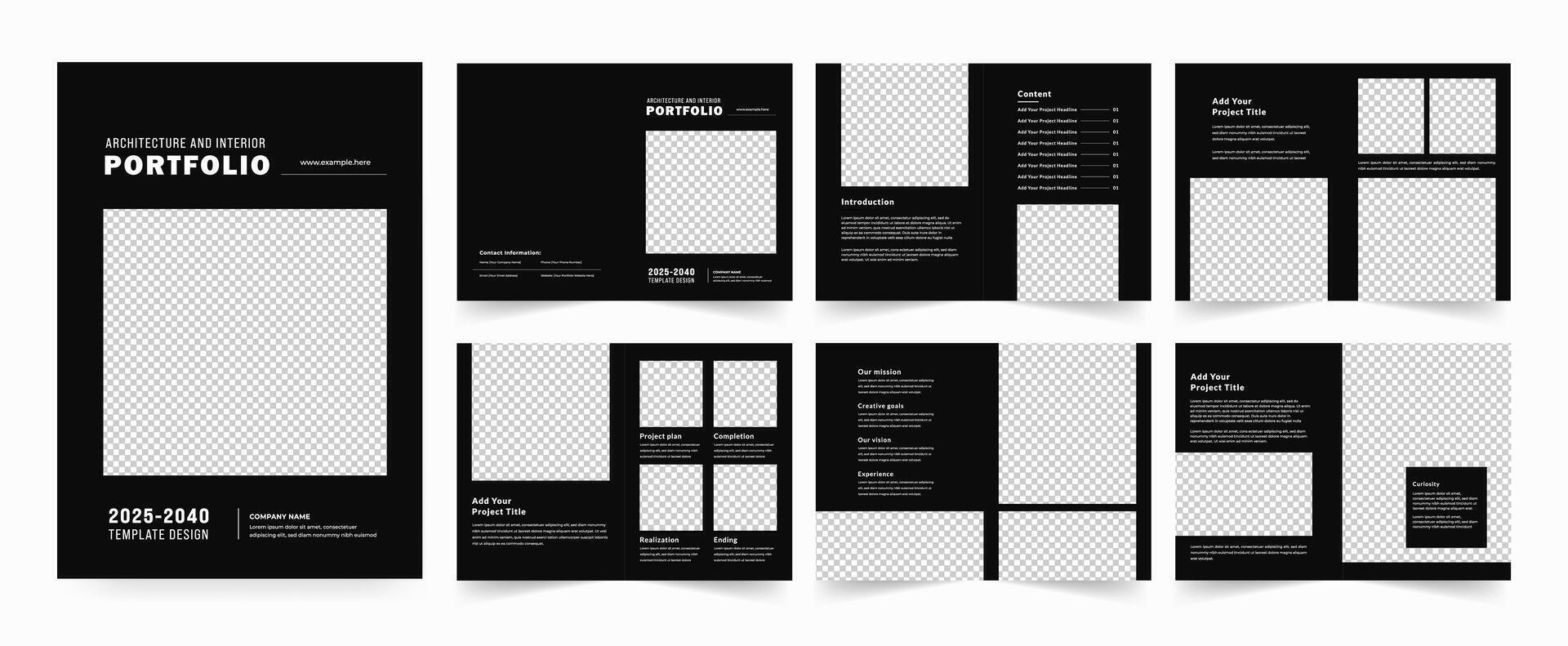Architecture and Interior Portfolio Layout Template, A Portfolio of Architecture and Interior Design vector
