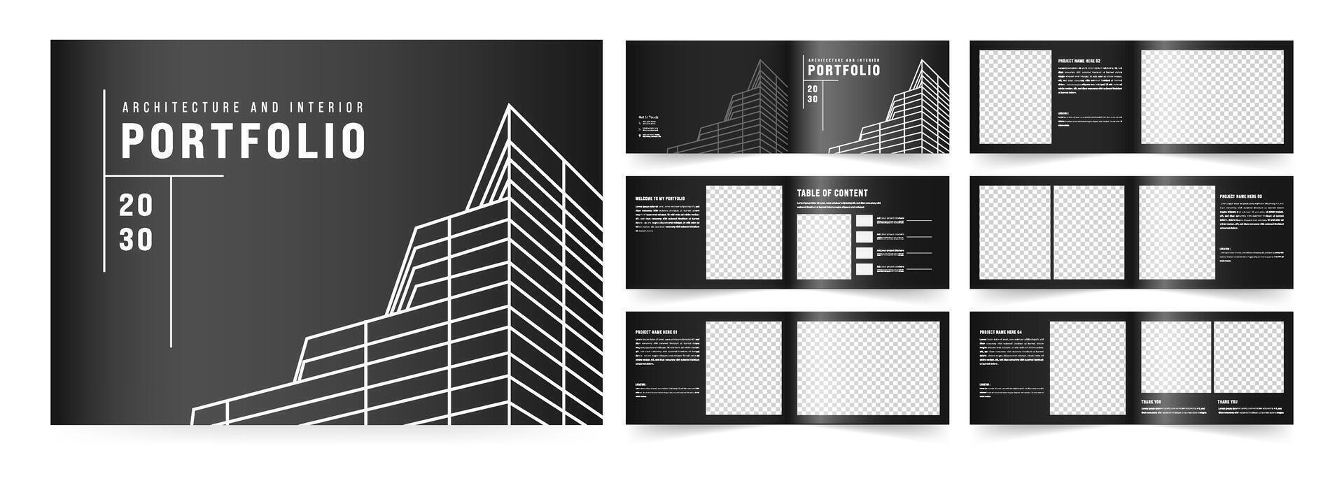 Landscape Architecture portfolio or portfolio layout template design vector