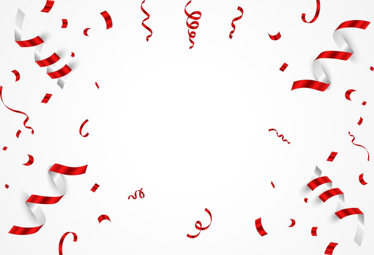 Ribbons with white background. Celebration confetti, sale banner illustration, vector