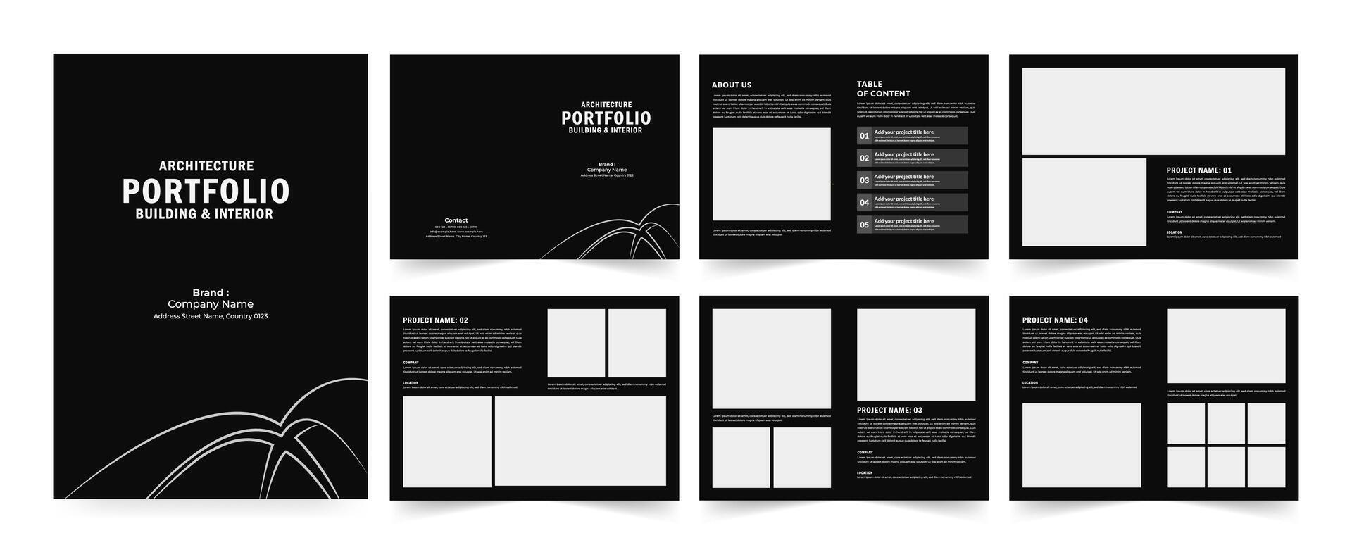 Architecture Portfolio Brochure Template vector