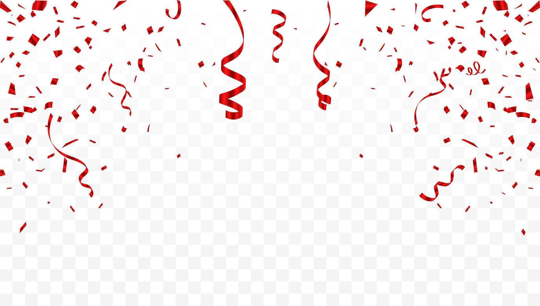 Luxury red Confetti Background For Decoration Various Festive Celebrations. confetti, streamer, tinsel on a transparent background. Holiday, birthday. vector