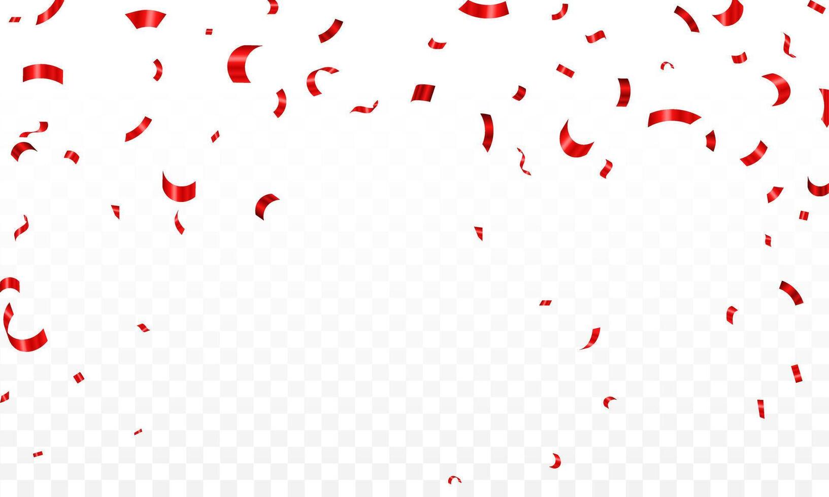 Confetti illustration banner background with luxury ribbons. Falling confetti on white background vector