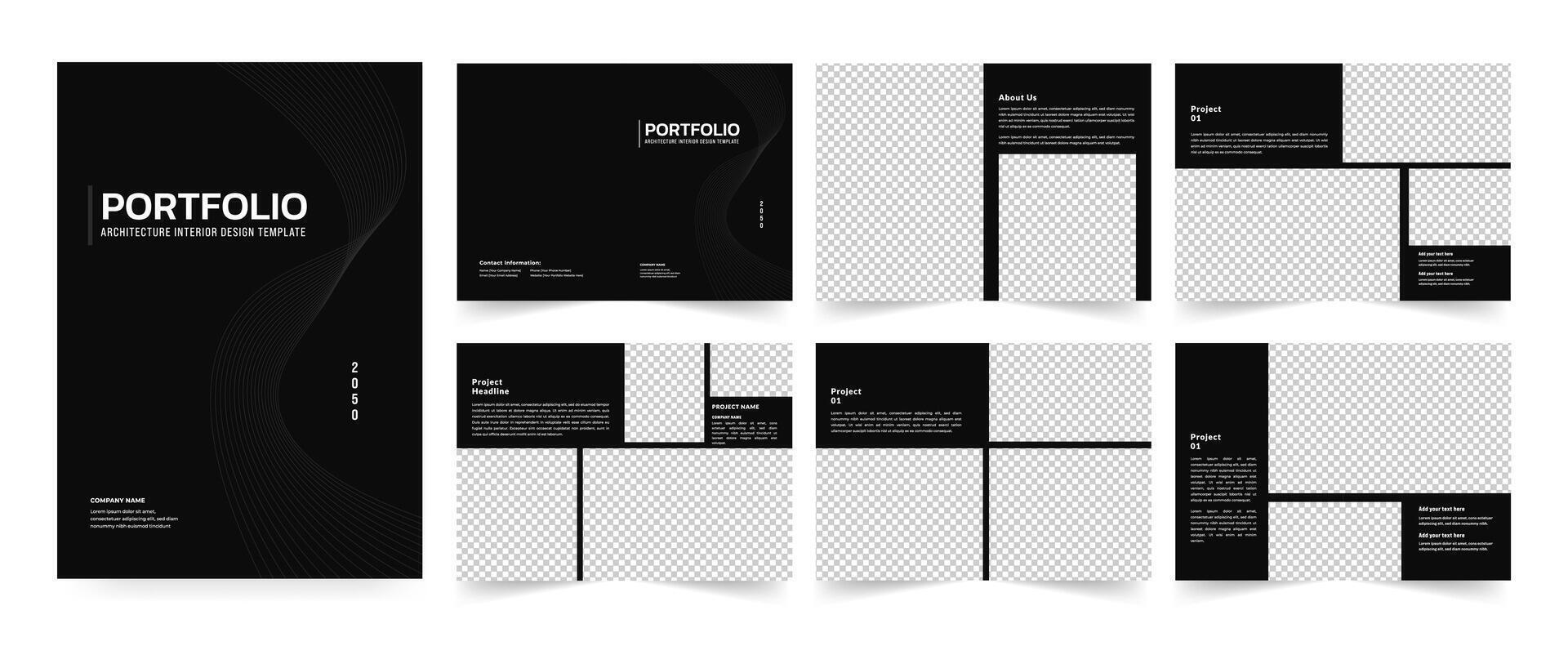 Architecture and interior portfolio design or real estate portfolio layout design, business portfolio. vector