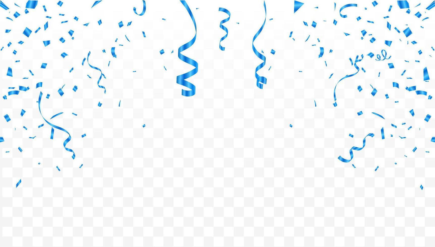 Luxury blue Confetti Background For Decoration Various Festive Celebrations. confetti, streamer, tinsel on a transparent background. Holiday, birthday. vector