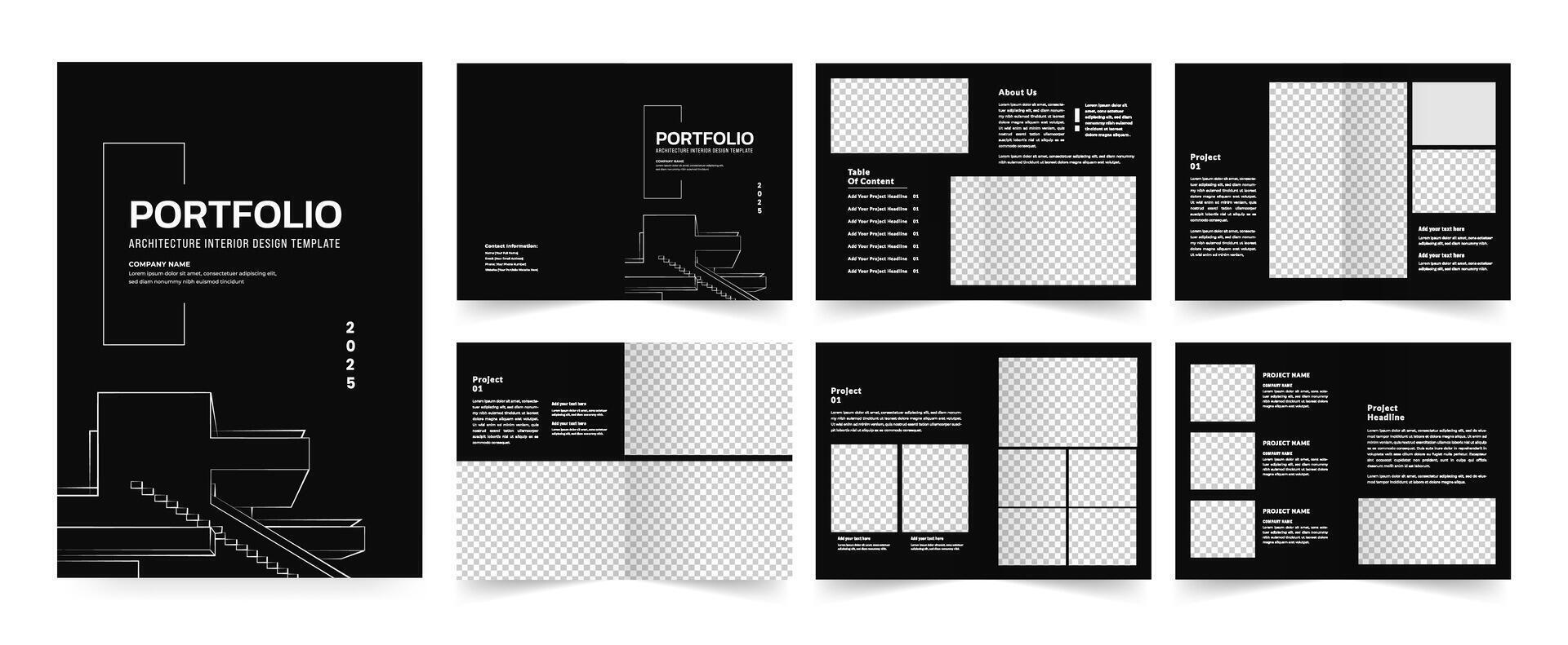 Architecture Portfolio Brochure Template vector
