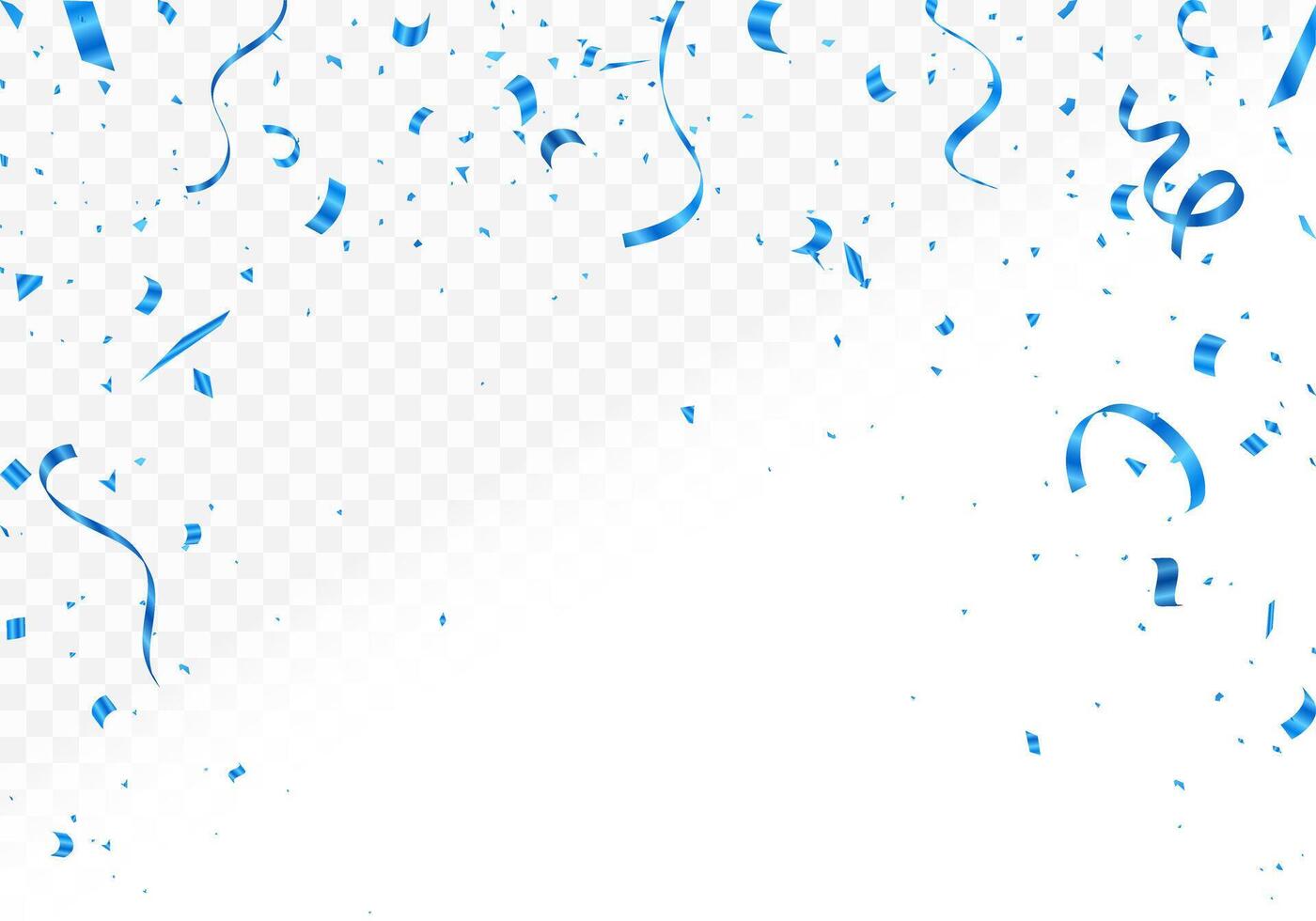 Confetti banner background with blue serpentine ribbons, vector