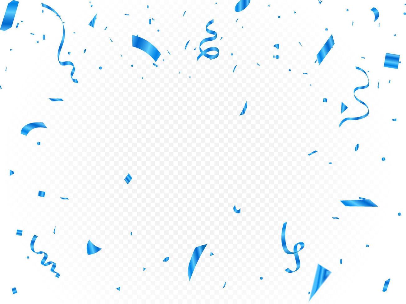 Blue confetti celebration background For parties and festivals on a transparent background that can be isolate vector