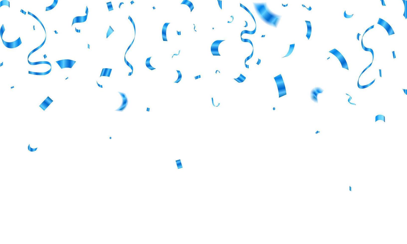 Blue confetti and carnival ribbons. Luxury greeting card vector