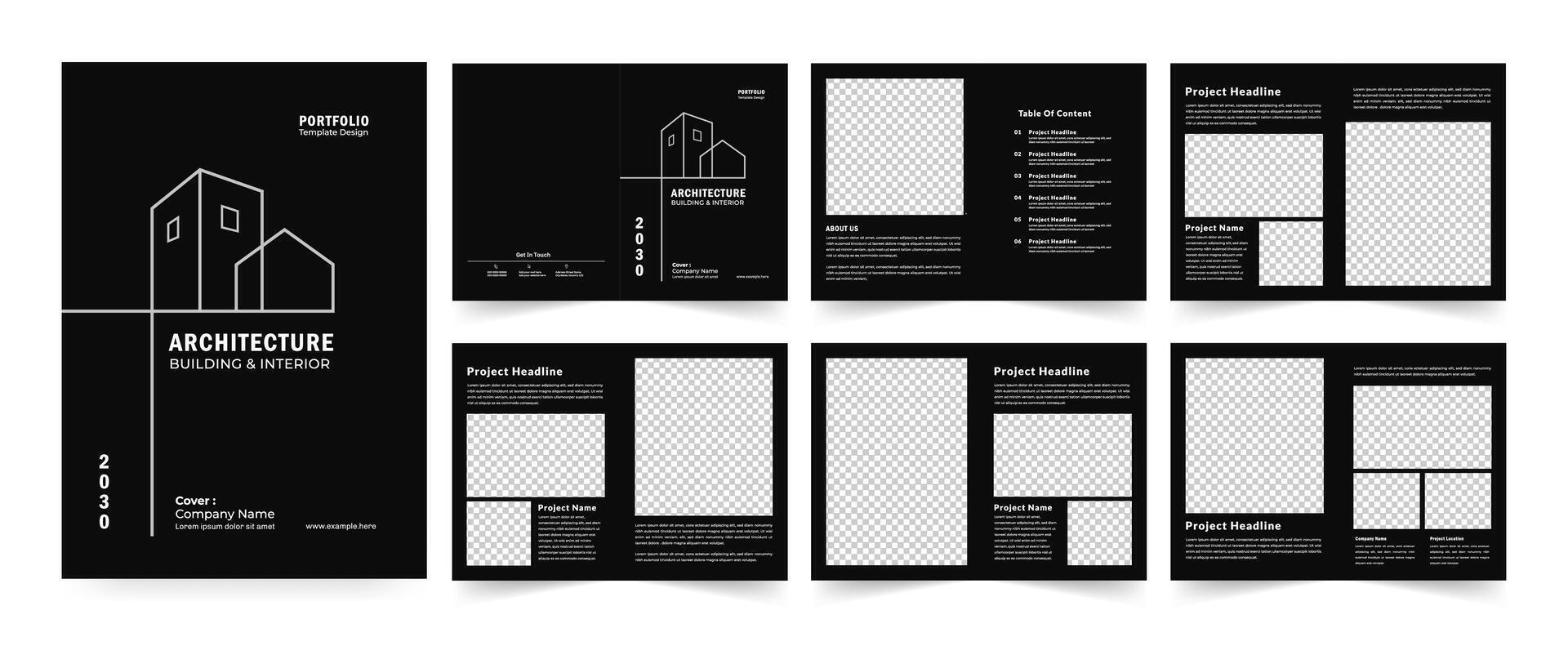Architect Brochure, A4 size brochure design for interior portfolio template vector