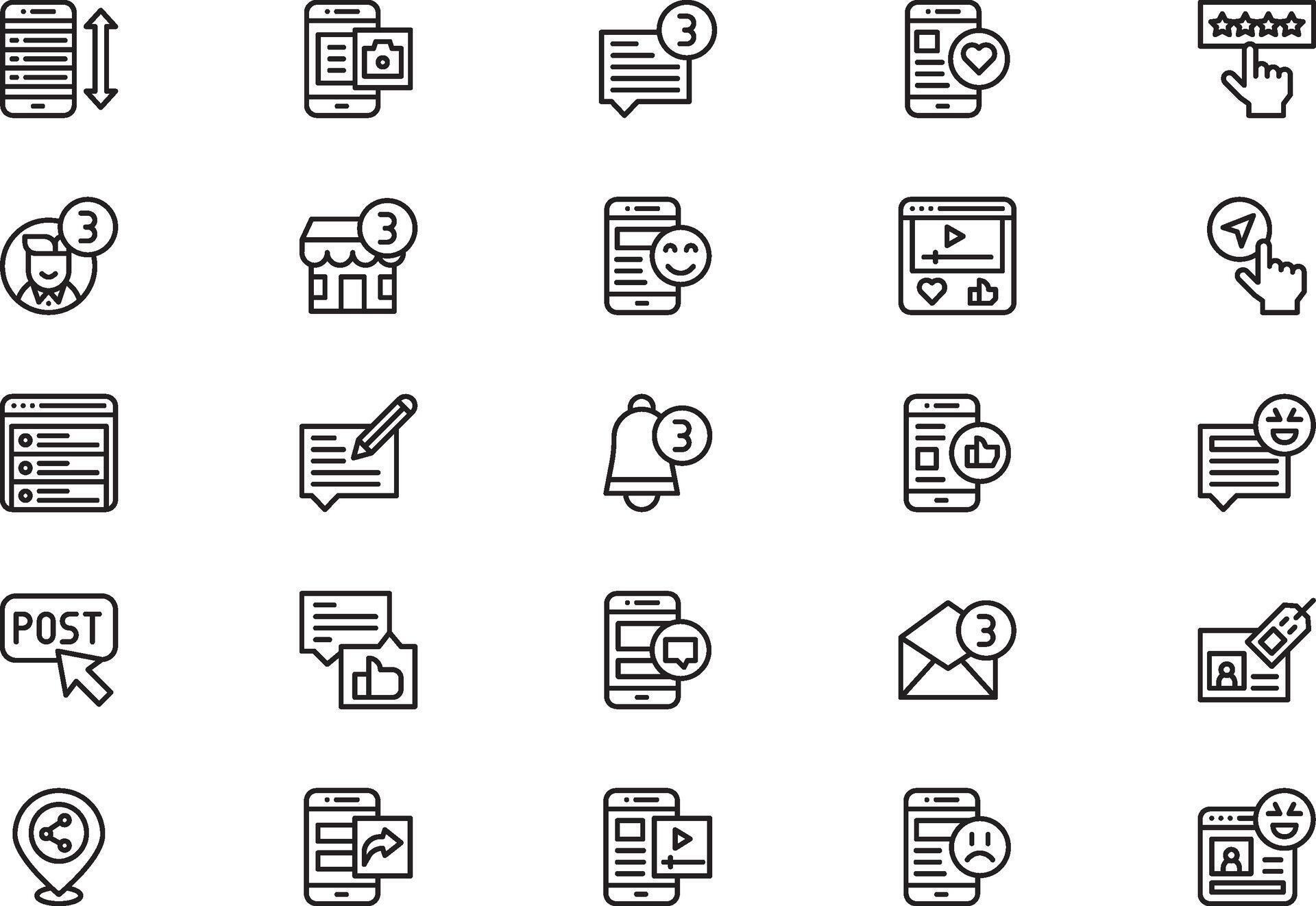 Social media interactions icons collection is a illustration with ...
