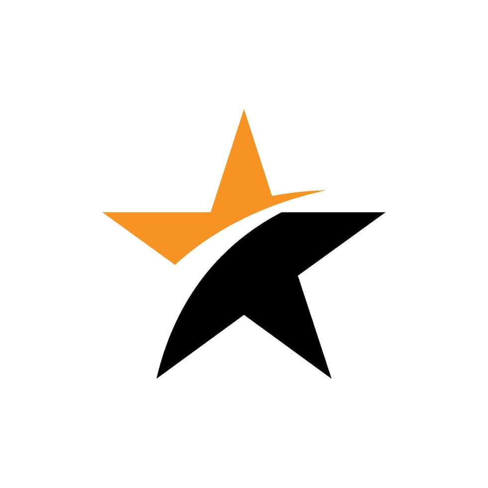 Star and Swoosh Negative Space Logo Template vector