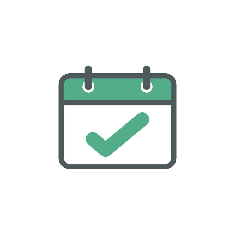 Check Mark Approved Calendar Icon Template vector