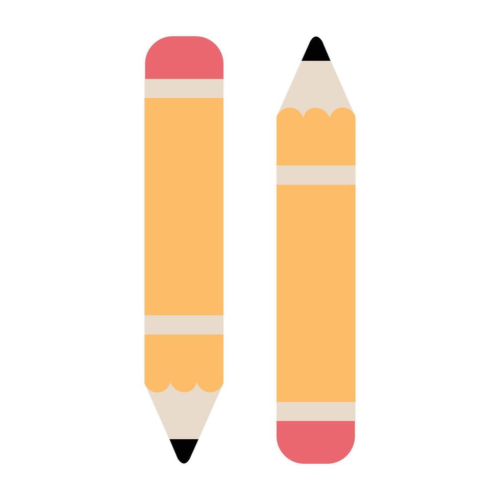 Set of simple pencil line icons vector