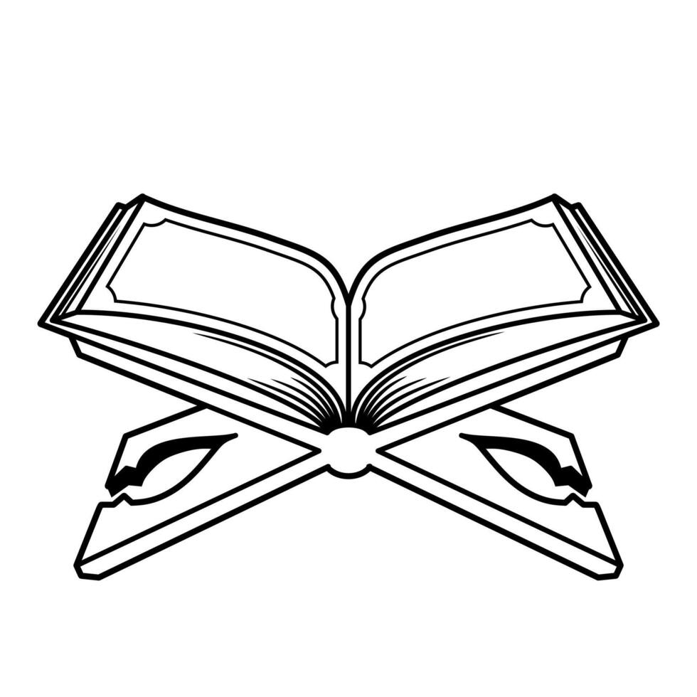 Quran islamic holy book icon. Education Logo Muslim Study. vector
