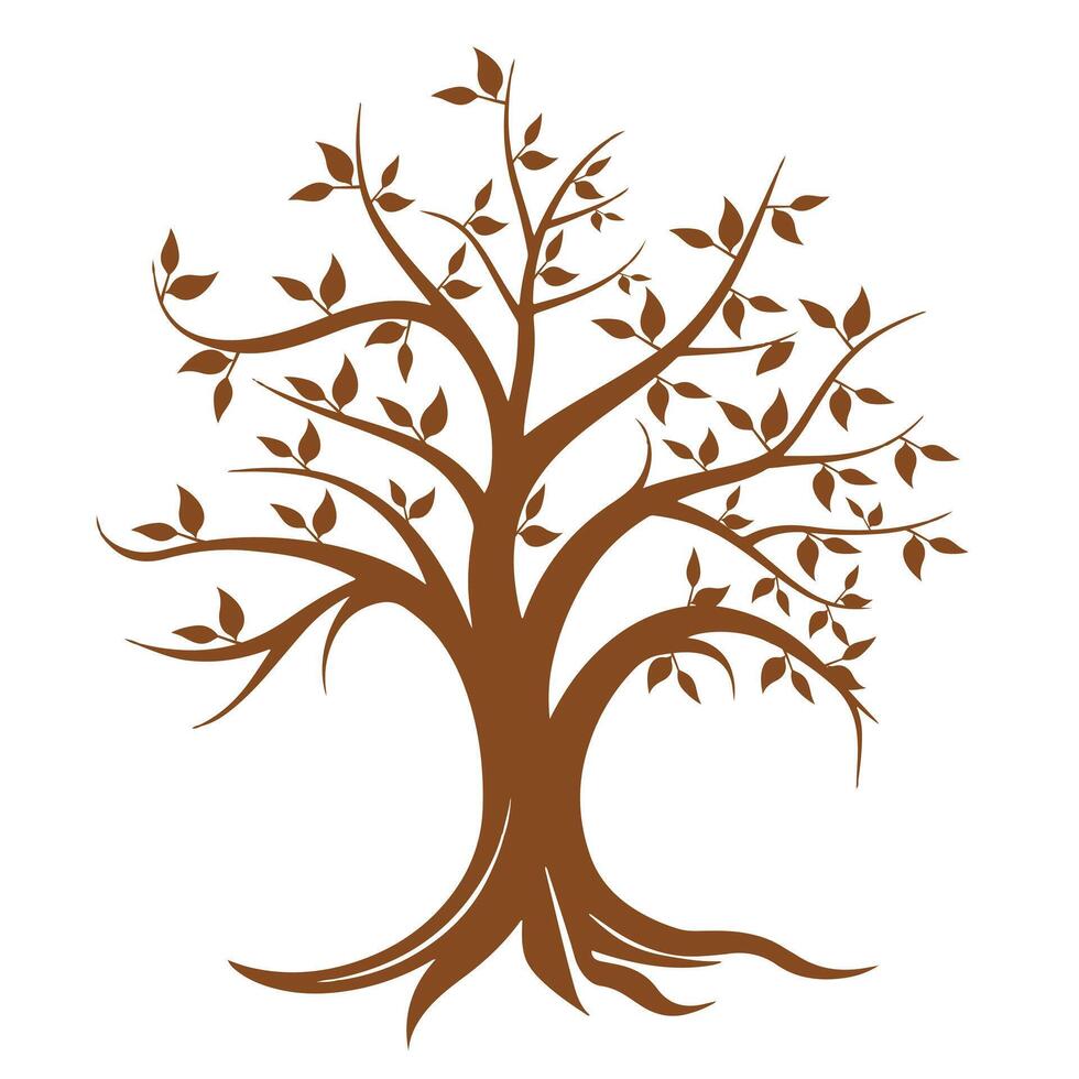 Tree Branch isolated, Tree Clipart, Tree logo, Tree with root illustration vector