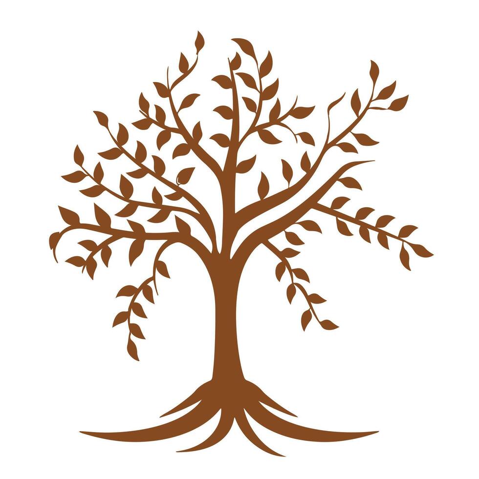 Tree Branch isolated, Tree Clipart, Tree logo, Tree with root illustration vector