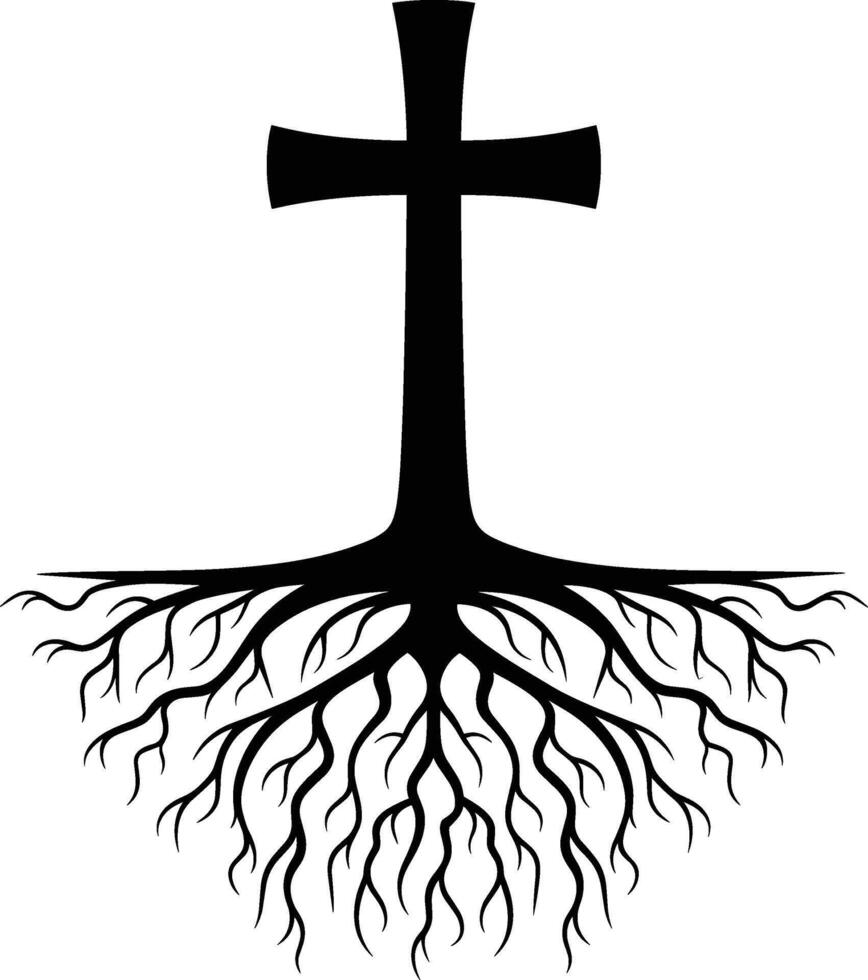 Cross with Roots vector