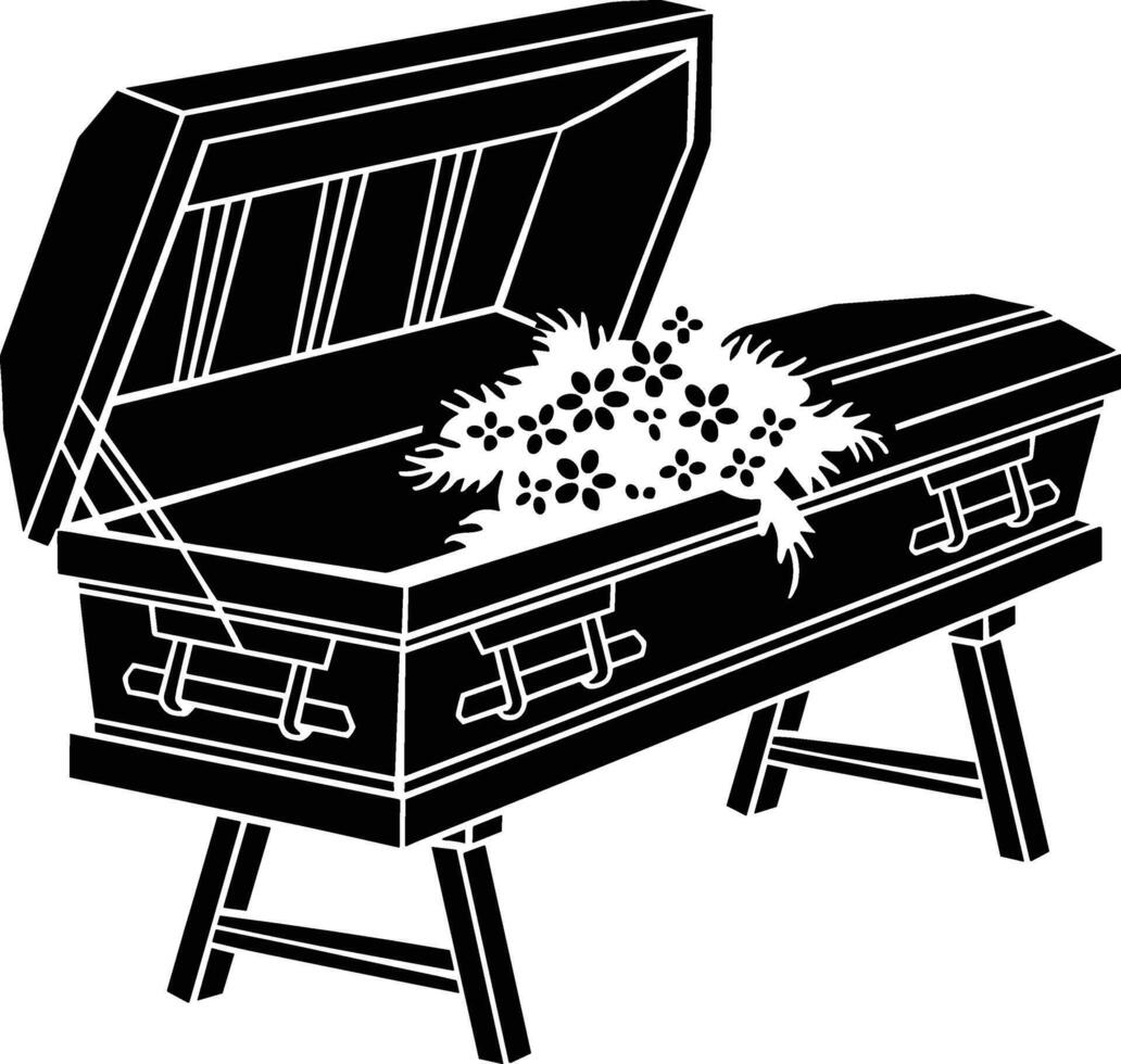 Open Casket Coffin vector