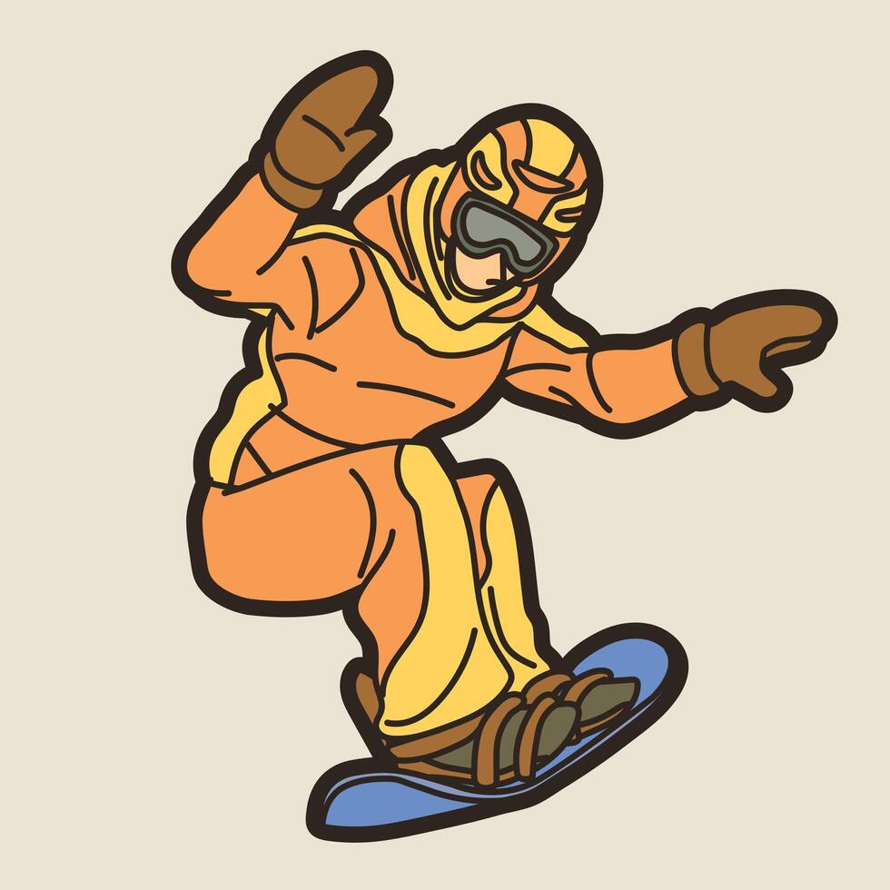 Snowboard Player Action Extreme Sport vector