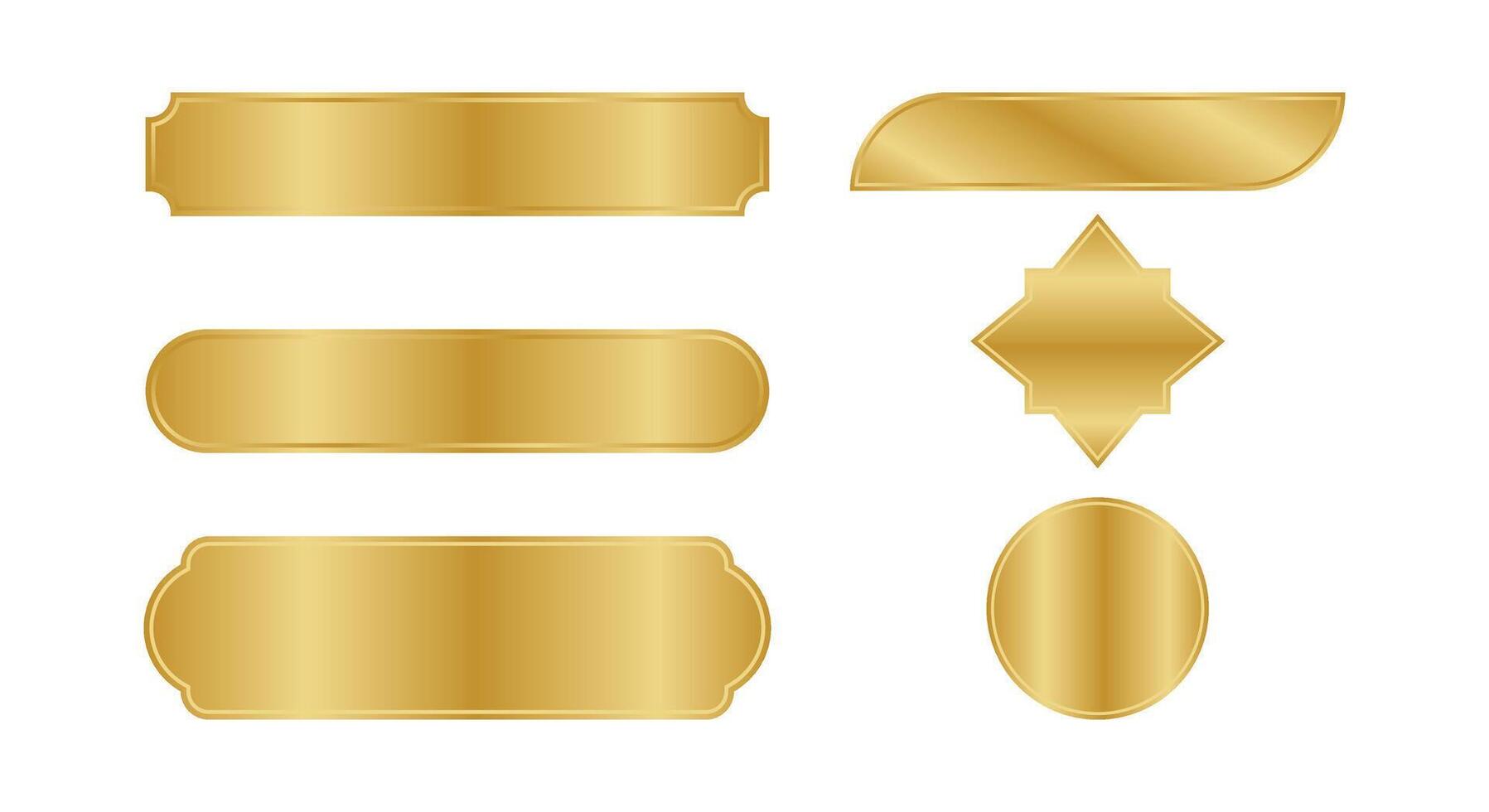 set of golden labels design template vector