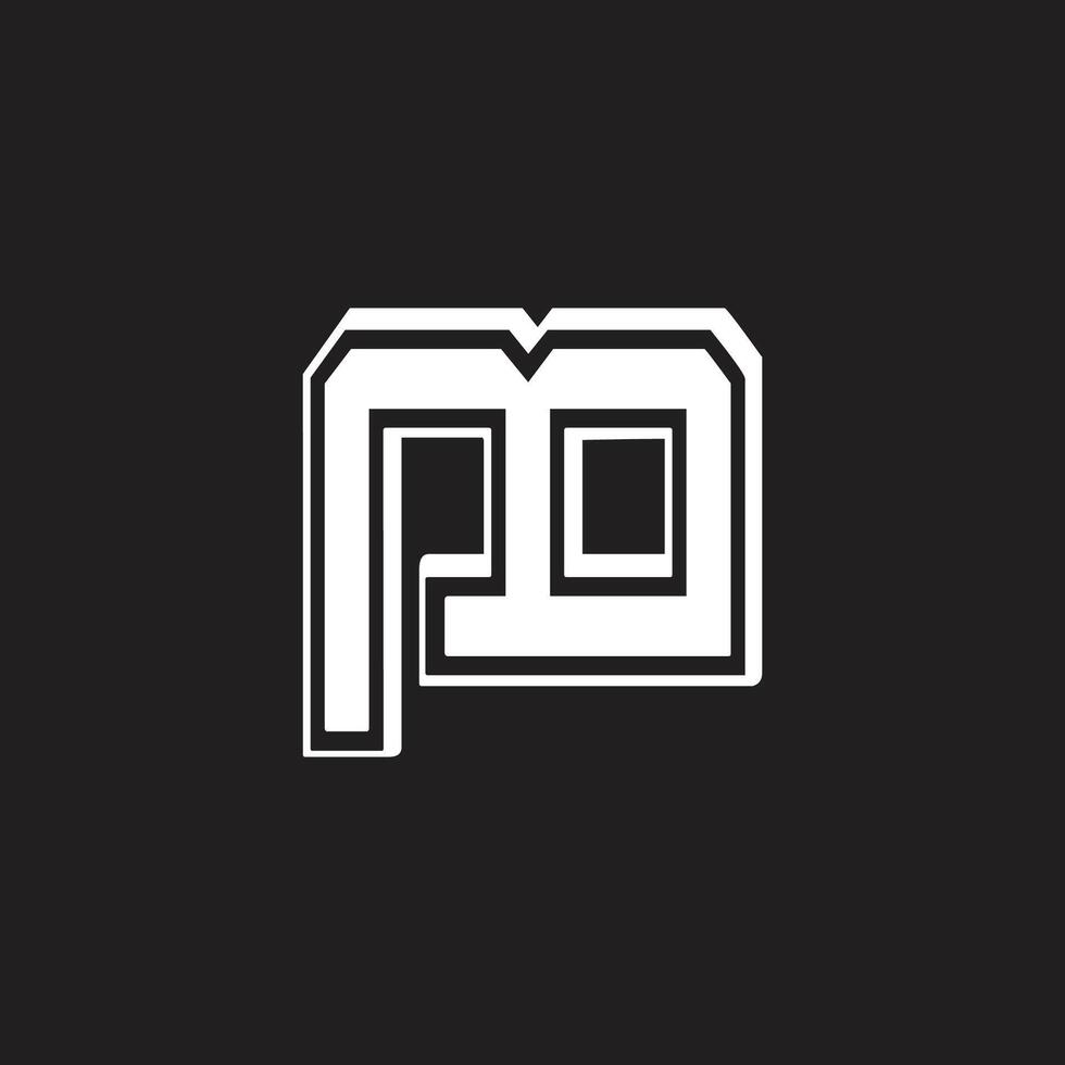 letter pm simple geometric stripes logo vector