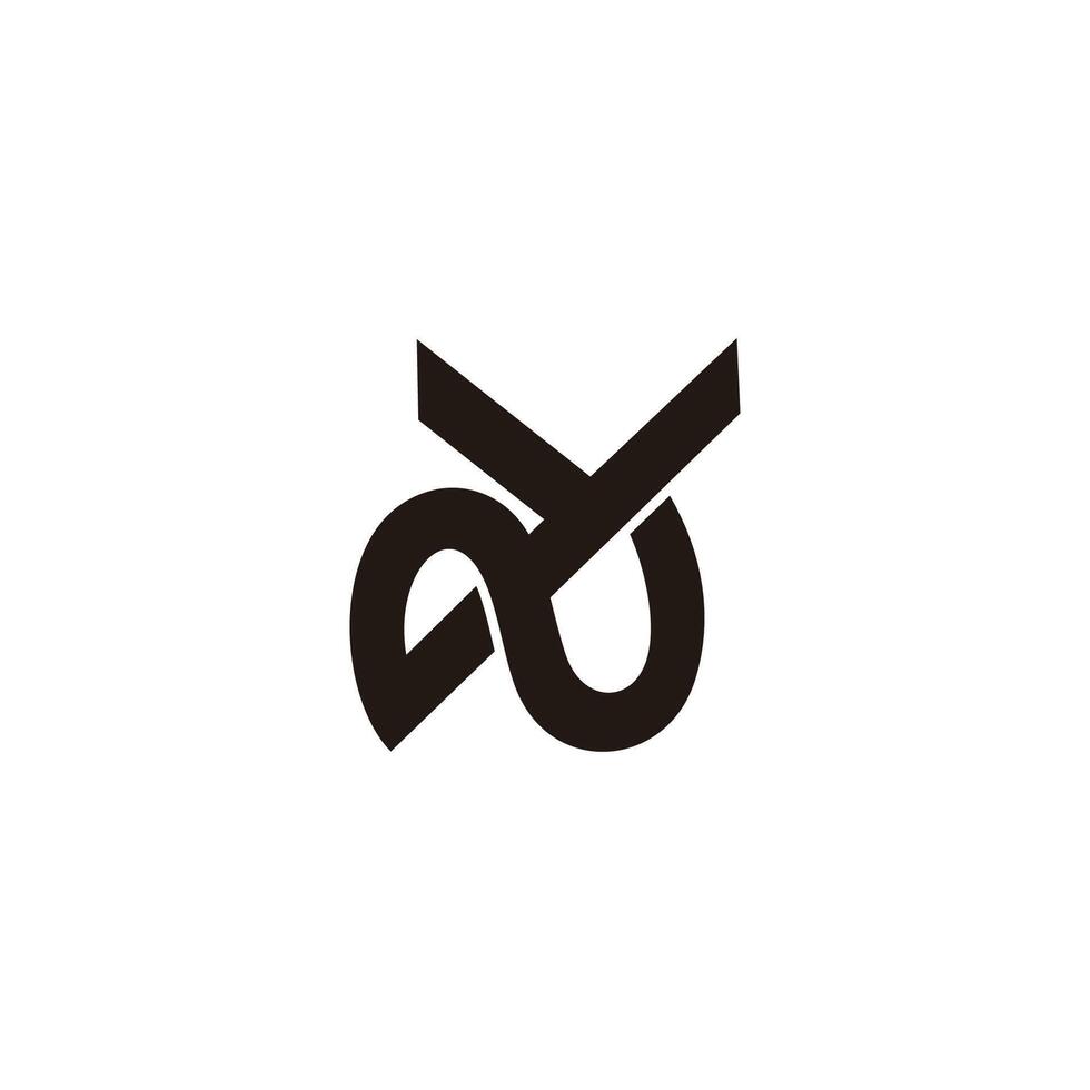 letter yn overlapping line simple logo vector