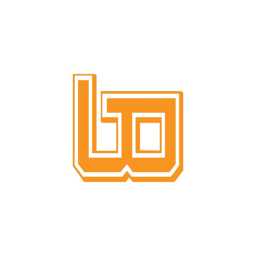letter bo simple geometric outline stripes logo vector