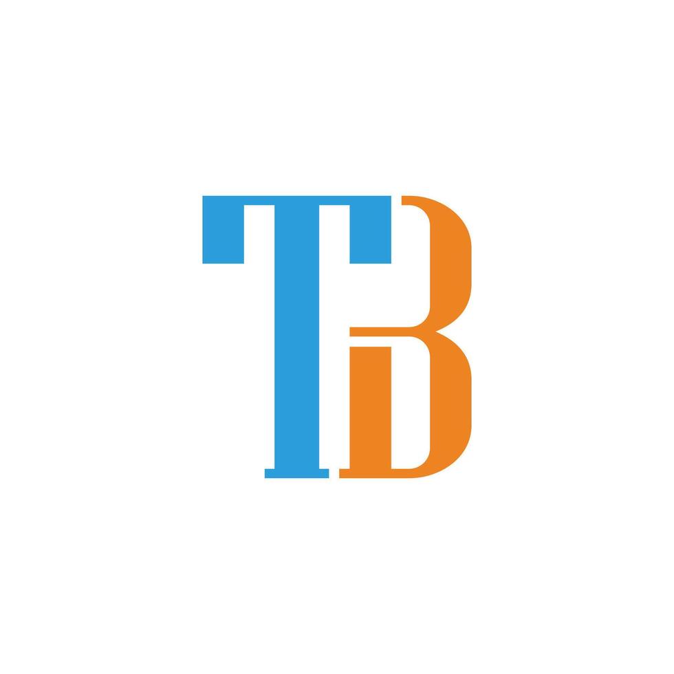 letter tb simple colorful linked font logo vector