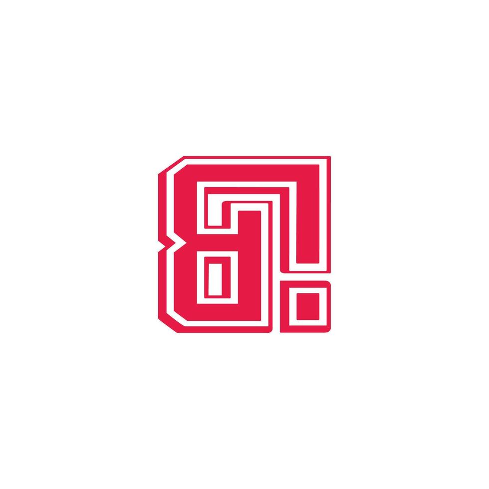 letter d lowercase exclamation simple logo vector