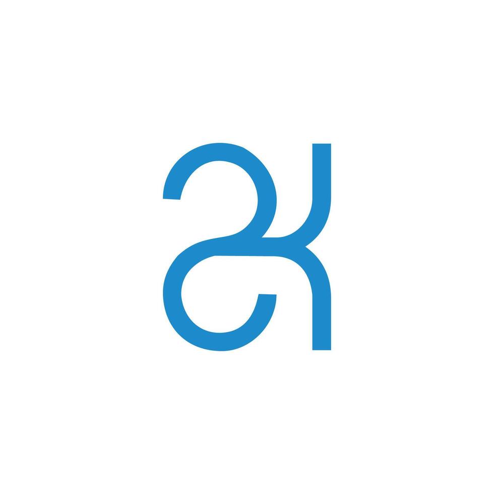 letter 2k linked abstract lines logo vector