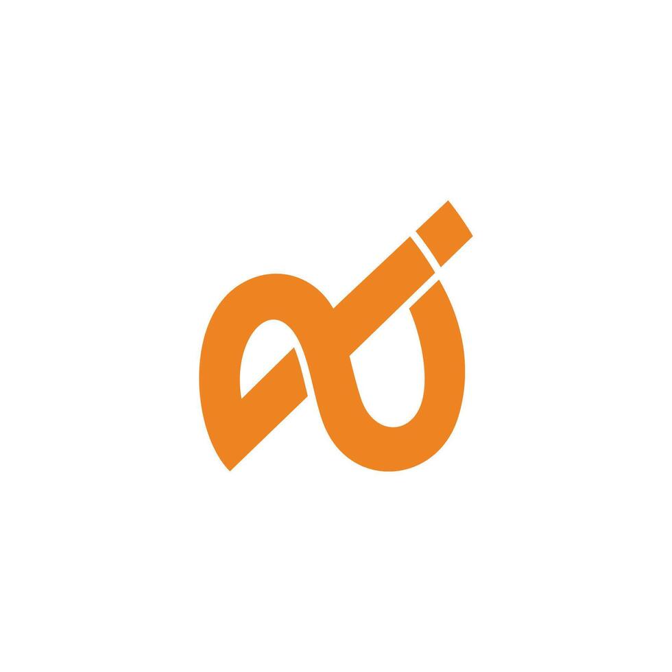 letter ni linked overlap simple logo vector