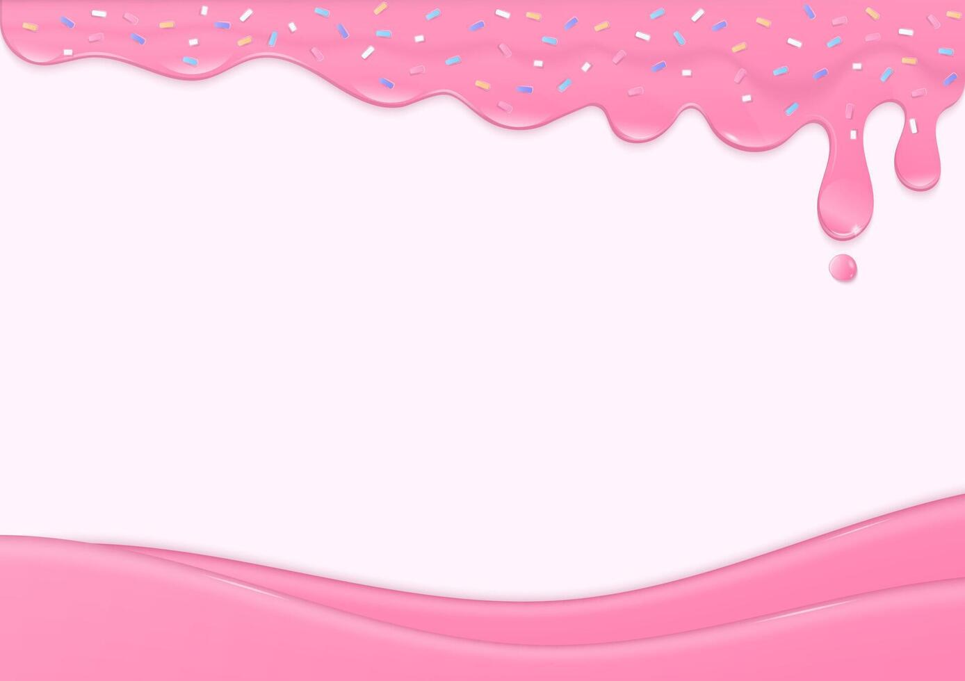 Pink frosting and sugar sprinkles background vector