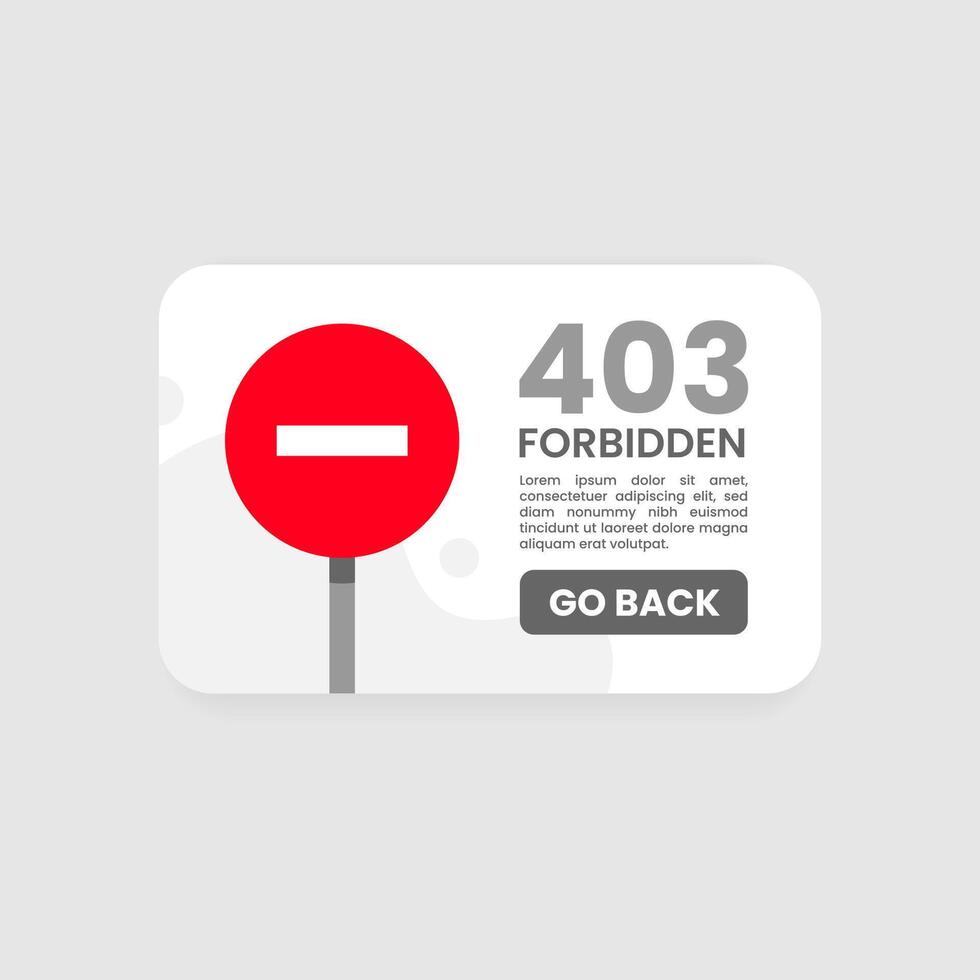 Forbidden 403 Error Pop Up UI concept illustration flat design. simple modern graphic element for empty state ui, infographic, icon vector