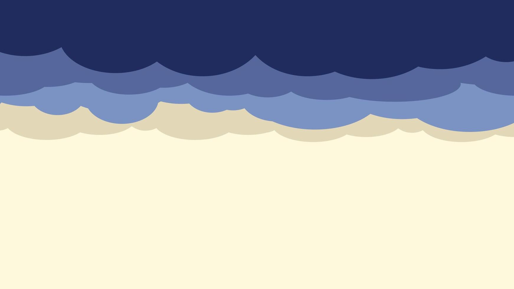 Layered background illustration of sky waves and cloudy clear sky illustration vector