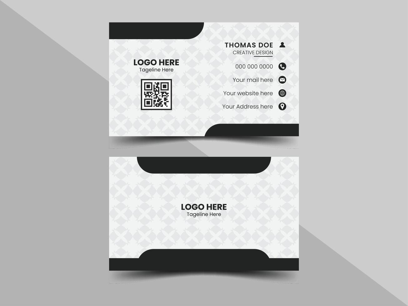 Double sided business card design template. vector