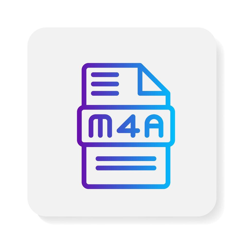 M4a flat icons. files type, document, extension symbol icon. can be used for website, ui and mobile app. vector
