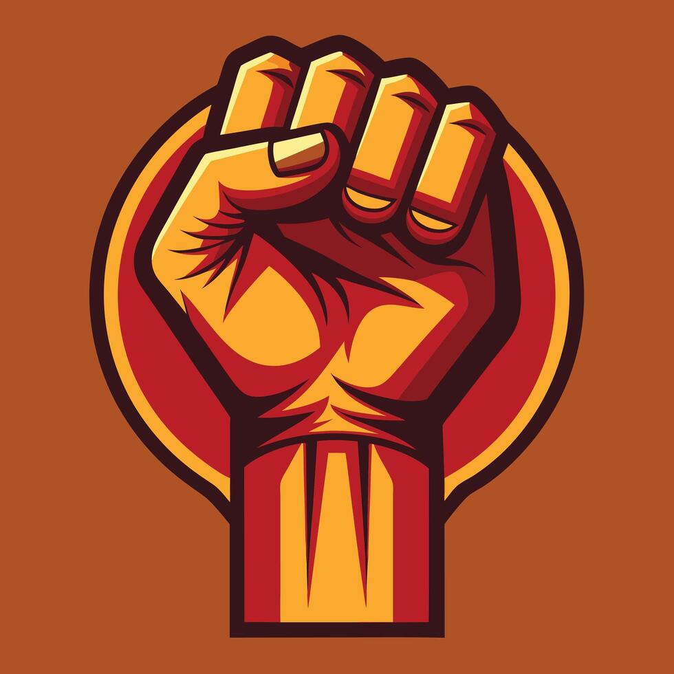 Powerful Fist Emblem Bold Symbol of Strength Unity vector