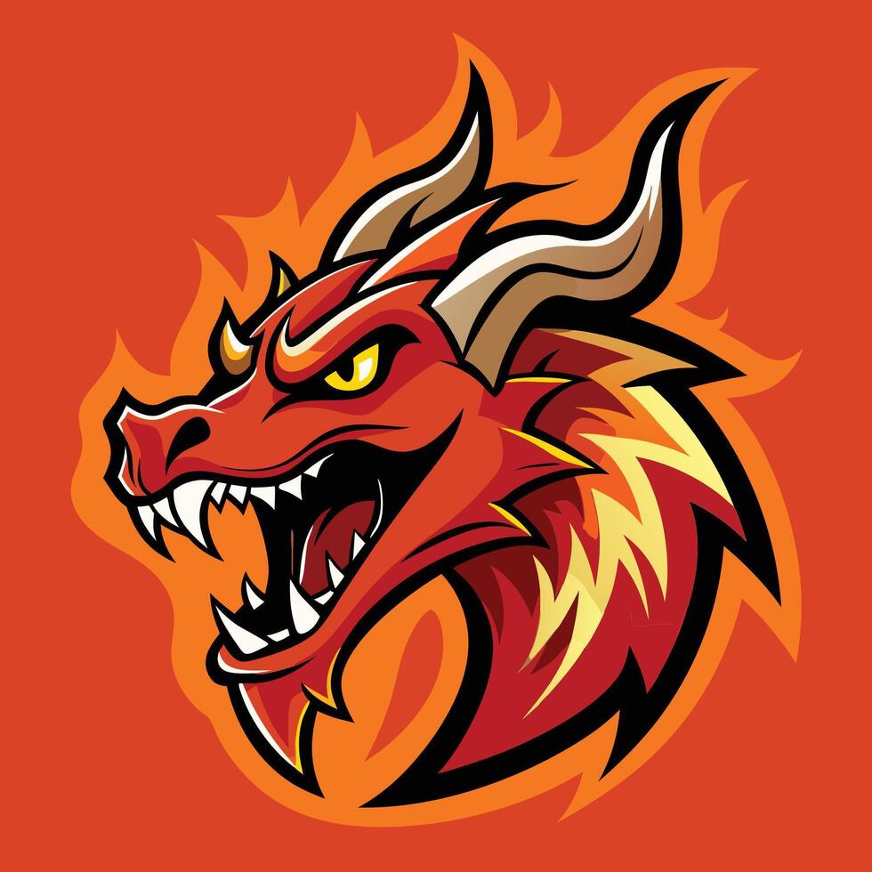 Fierce Dragon Head Logo vector
