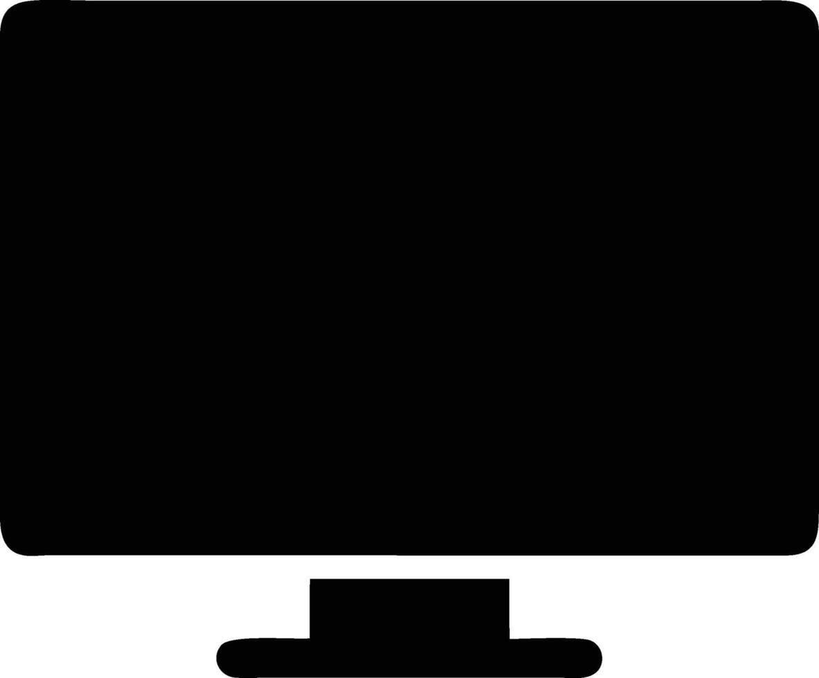 a black and white computer monitor with a white background vector