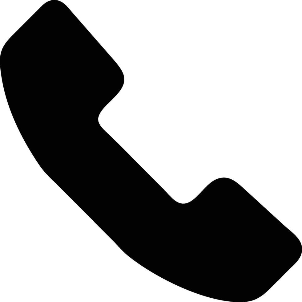 a black telephone receiver icon on a white background vector