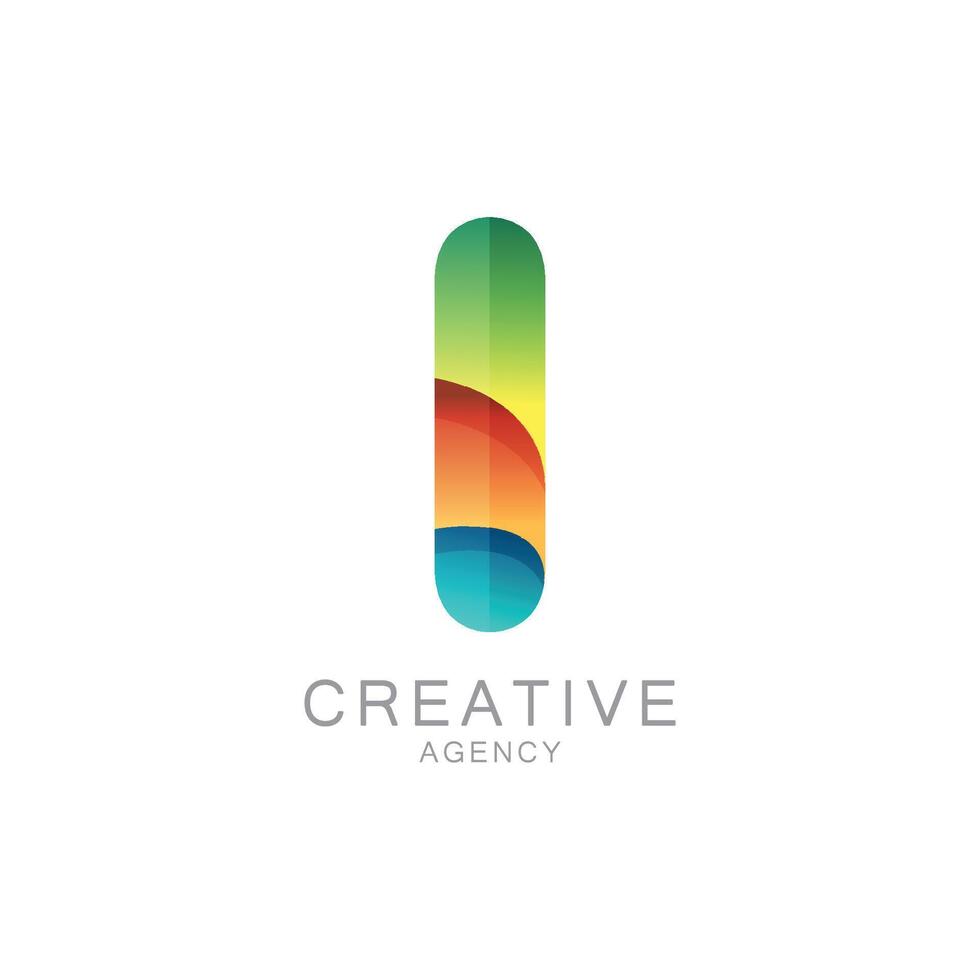 Colorful Creative Agency Logo With Gradient Letter I Design vector