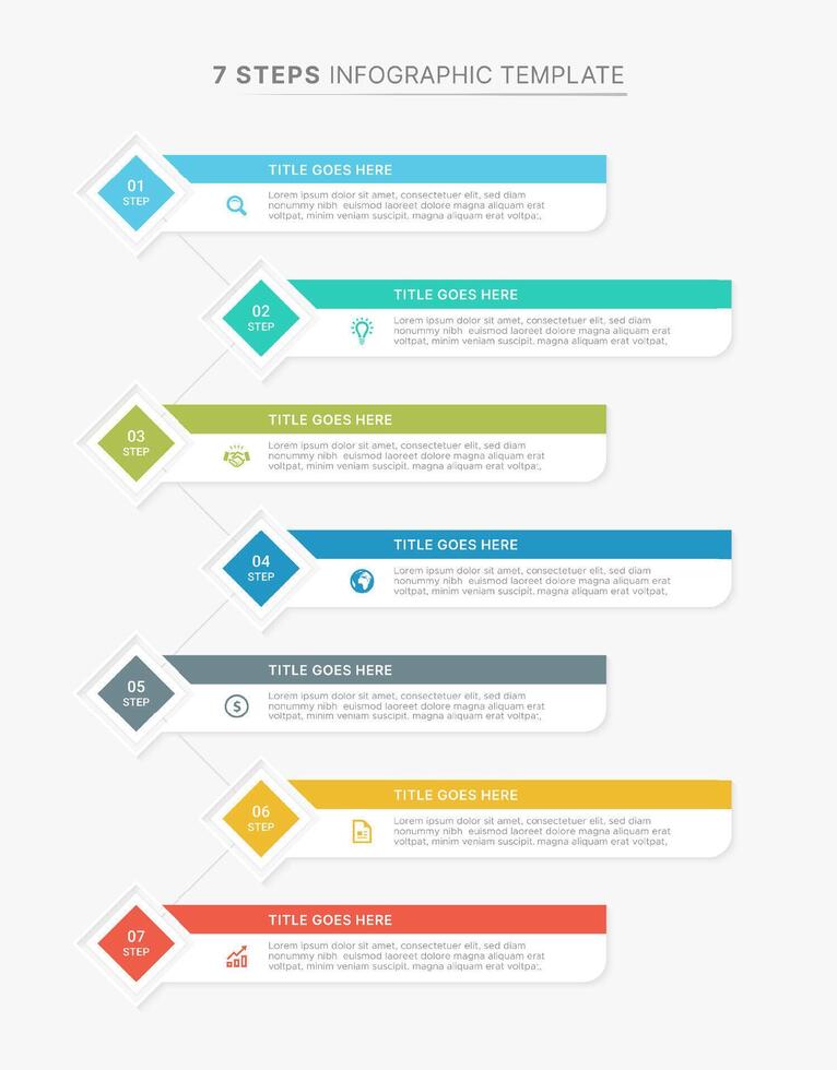Weekly Planner Organizer Infographic Template Design with 7 Options vector