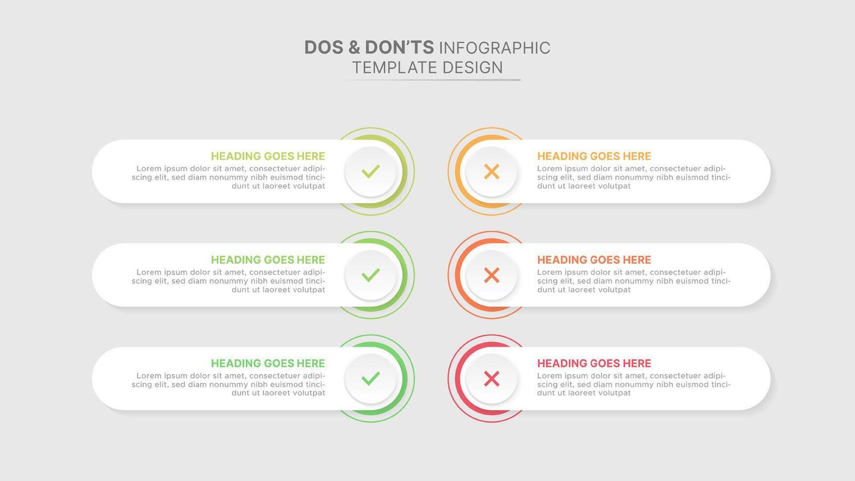 Dos and Donts Comparison Modern Infographic Design Template vector