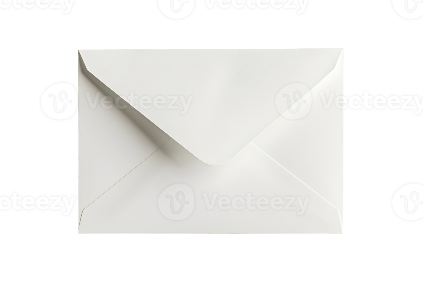White envelope with a flap isolated on transparent background. , cutout. png