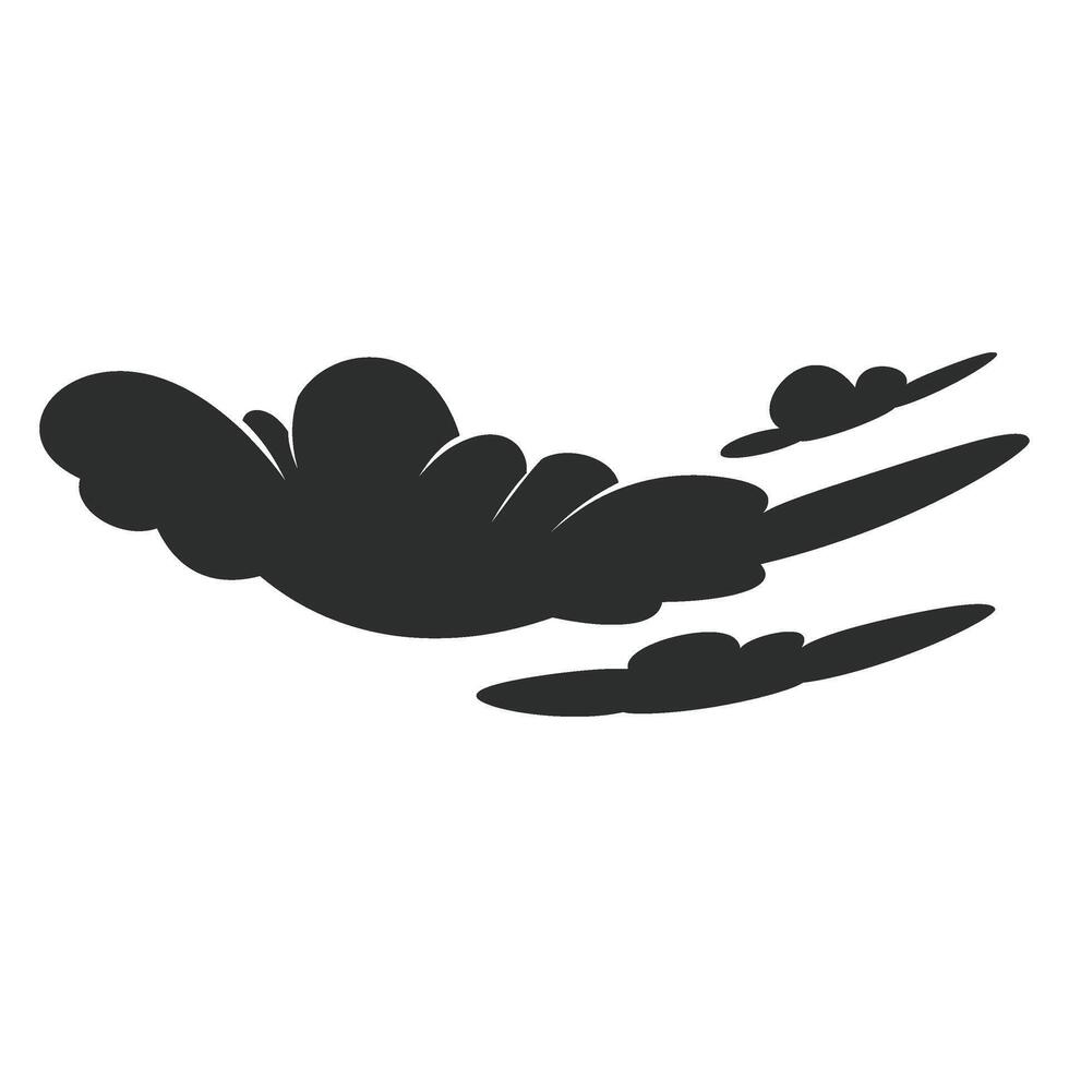 A Black and White Silhouette of A Cloud vector