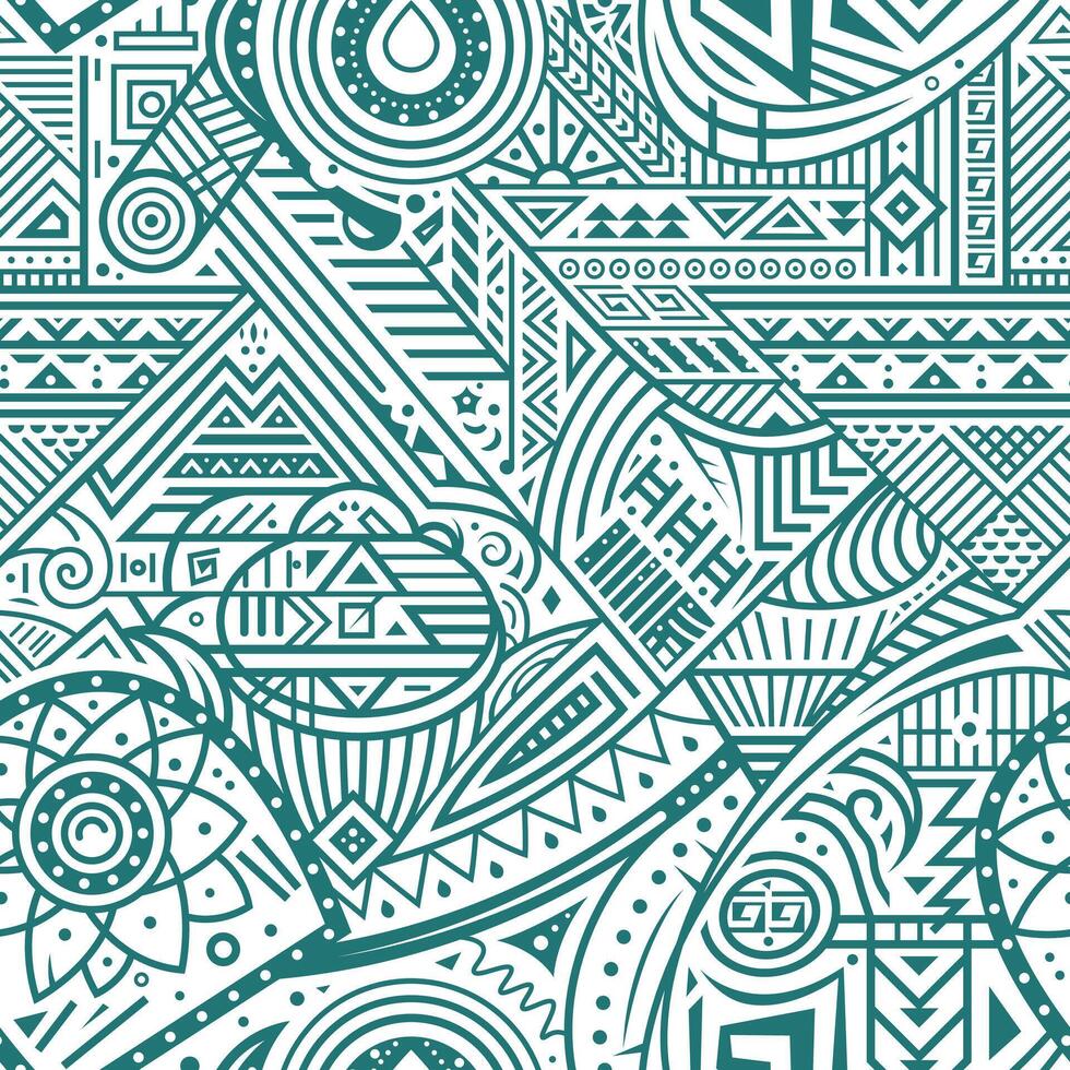 Abstract tribal geometric seamless pattern, Aztec ethnic design for textiles, banners, wallpapers, and wrapping vector