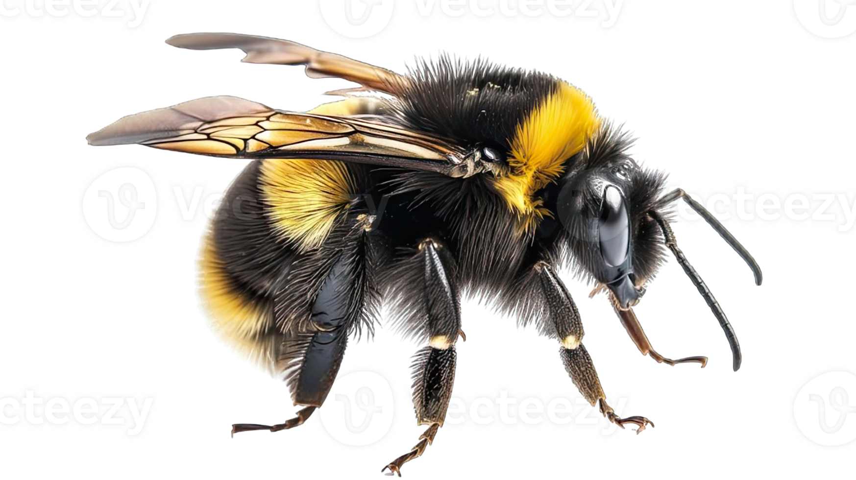. Bumblebee isolated on a transparent background. png