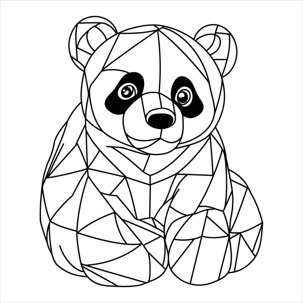 Animal panda coloring page mandala design. print design. Antistress coloring page, print, emblem, logo or tattoo, design, decor, T-shirt. vector