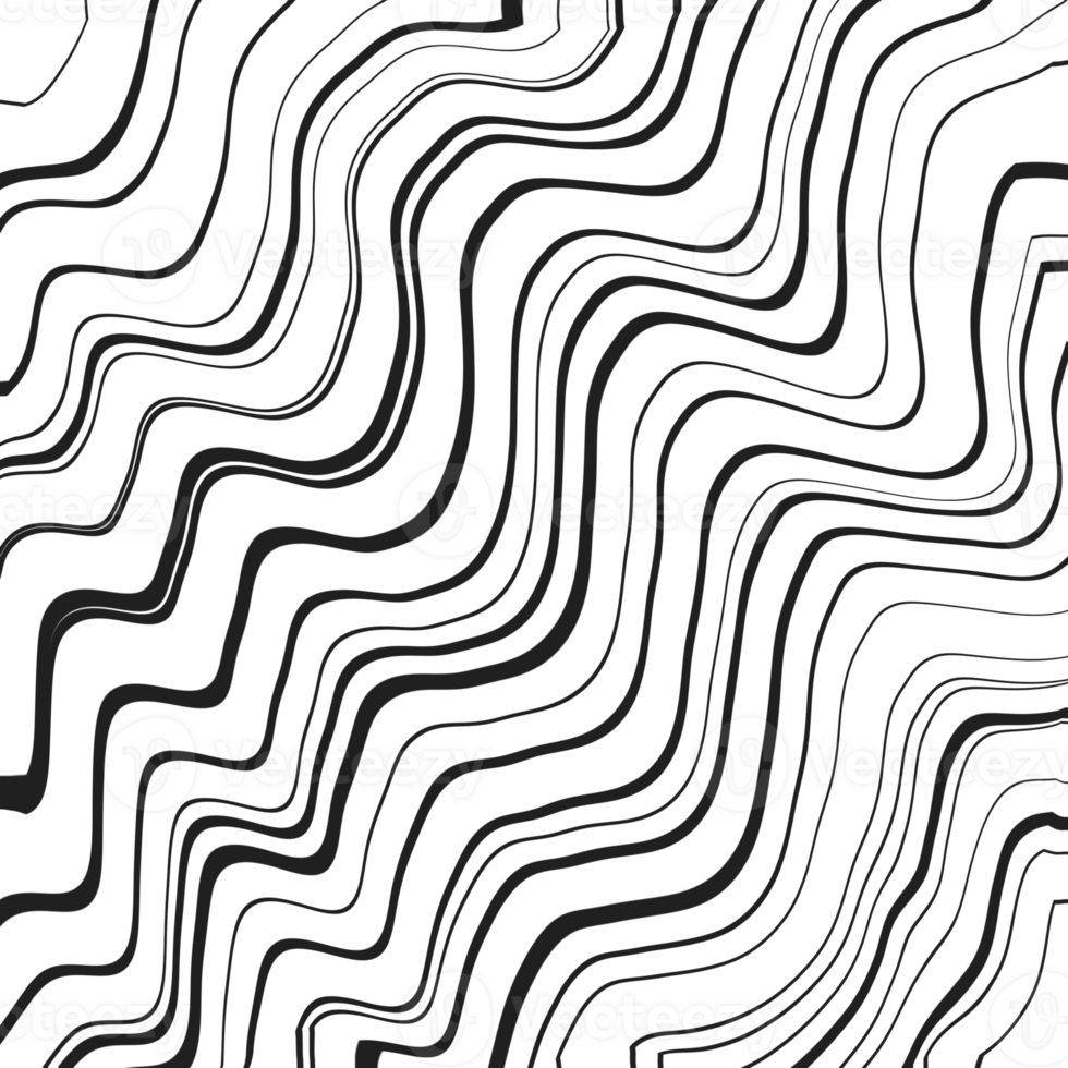 Monochrome liquid texture. Waving line background. Black marble texture png
