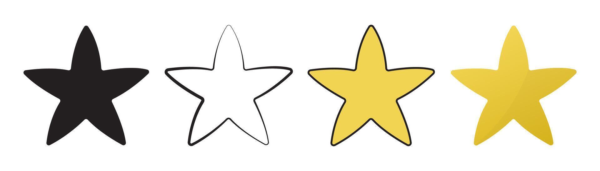 Star doodle illustration collection vector